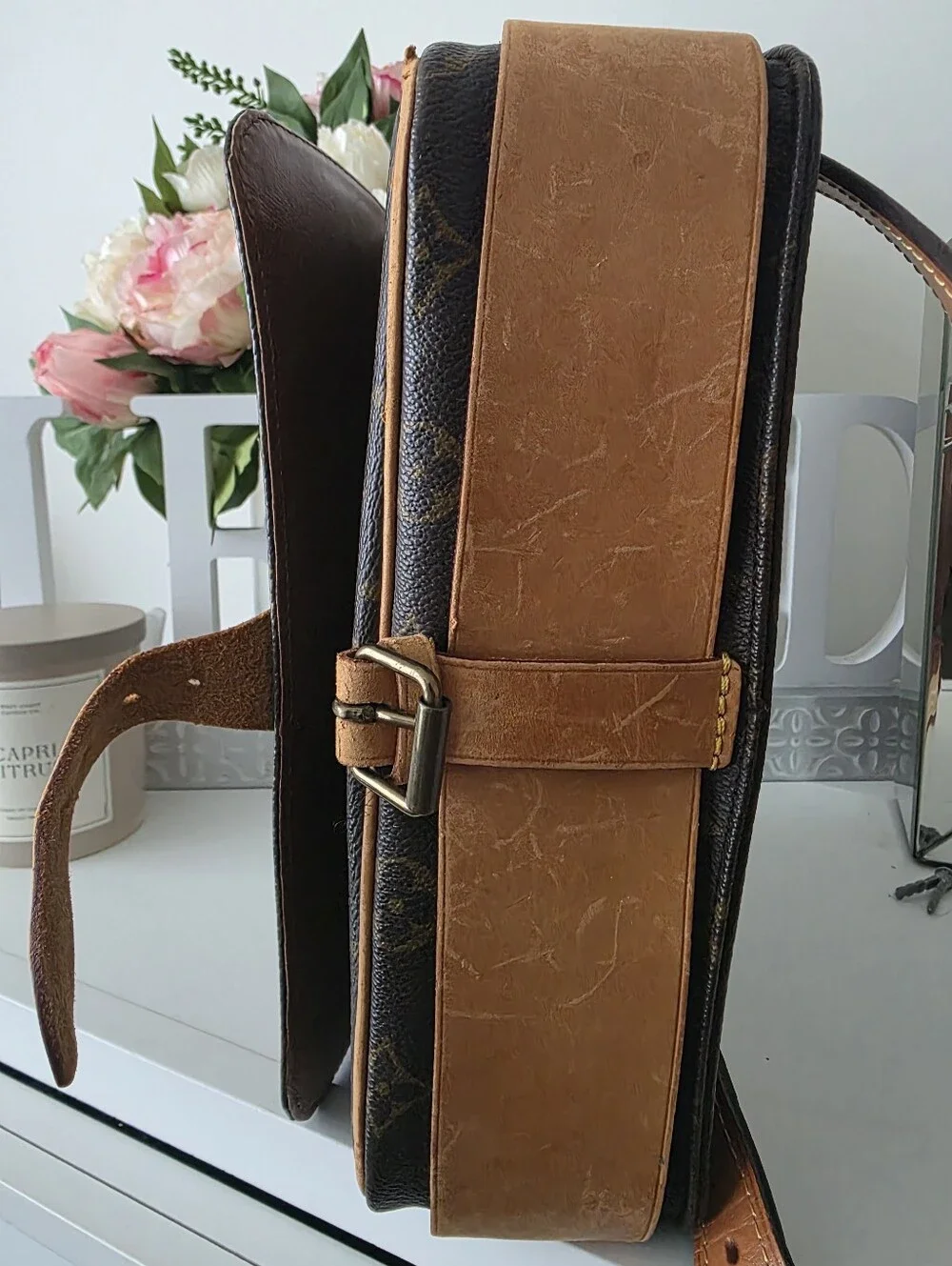 Louis Vuitton Monogram Crossbody in Brown and Tan